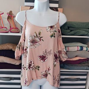 Be Cool - Cold Shoulder - Flutter Sleeve Blouse